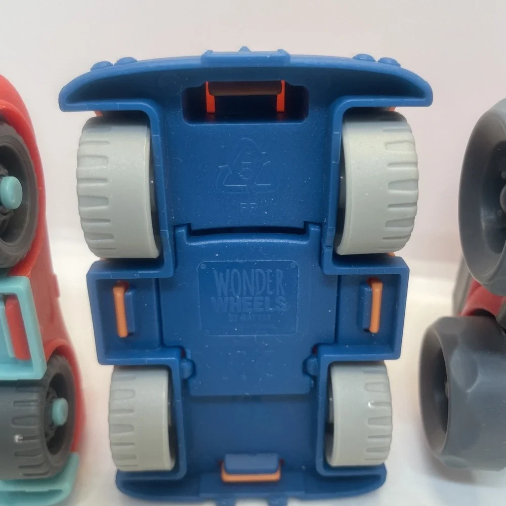 B Toys 2 Wonder Wheels One Red‎ Car and Orange Truck and One Plan Truck